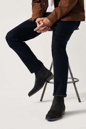 Black Suede Chelsea Boots