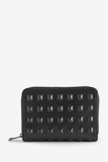 Buy Black Embossed Stud Small Purse from Next Luxembourg
