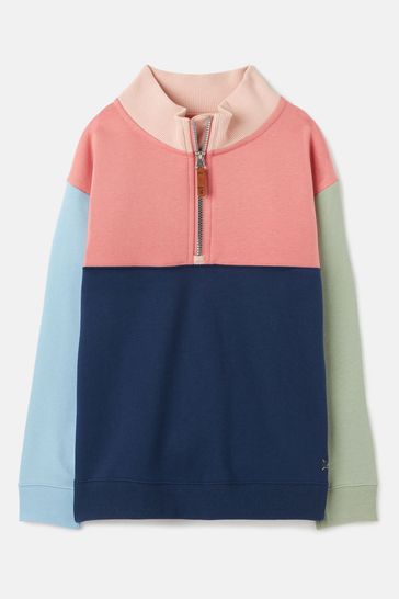Buy Joules Elliot Navy Blue Quarter Zip Sweatshirt from Next Australia