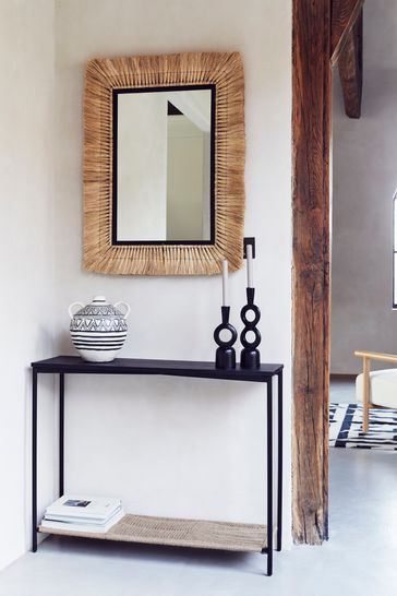 French Connection Metal/Jute Tatami Console Table