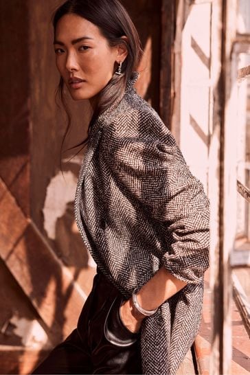 Black textured blazer hotsell