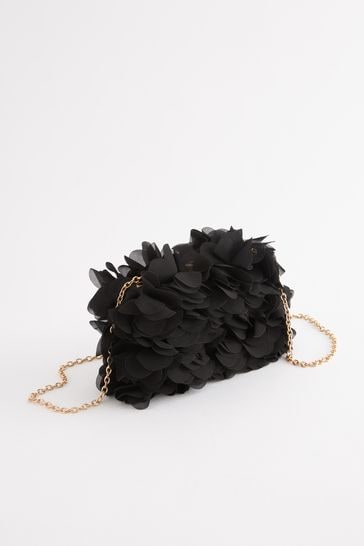 Buy Black Corsage Boxy Clutch Bag from Next Netherlands