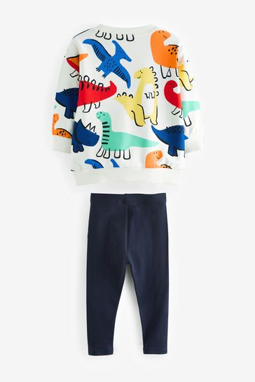 Buy Rainbow Dinosaur Long Sleeve 100 Cotton Top and Leggings Set 3mths 7yrs from Next Bahrain