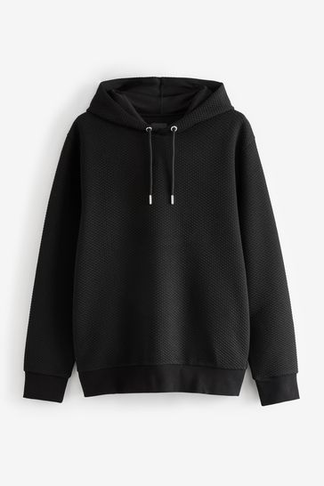 Buy Black Hoodie Premium Textured Overhead Hoodie from Next Spain