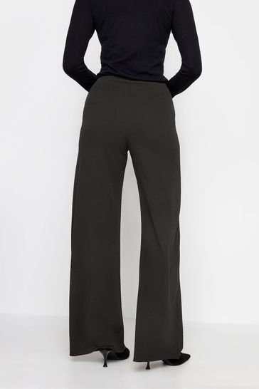 Buy Long Tall Sally Black Button Detail Wide Leg Trousers from