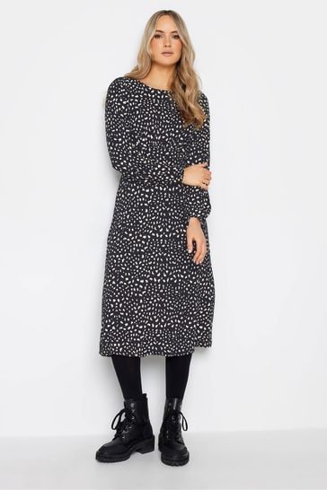 Long Tall Sally Black Polka Dot Long Sleeve Tea Dress