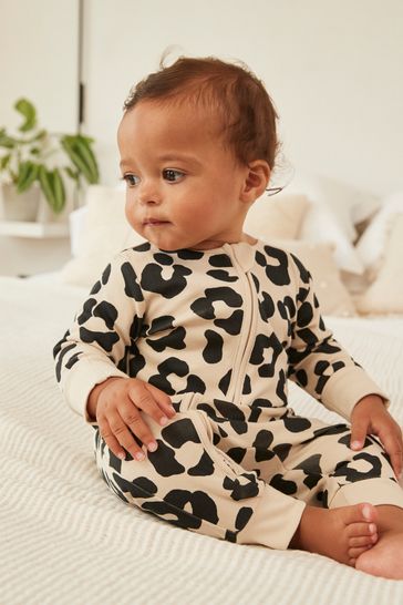 Buy Monochrome Baby Footless Zip Sleepsuits 3 Pack 0mths 2yrs from Next Kuwait