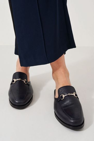 Crew Clothing Leather Backless Loafers