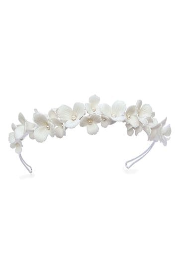 Ivory & Co Silver Wildflower Dainty Ceramic Floral Tiara