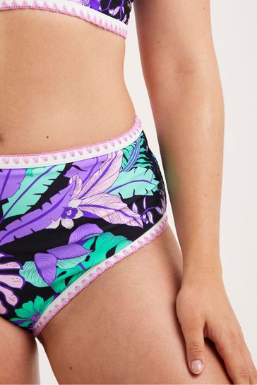Figleaves Frida Purple High Waist Bikini Briefs