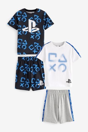 Blue/White Playstation Short Payjamas 2 Pack (5-16yrs)