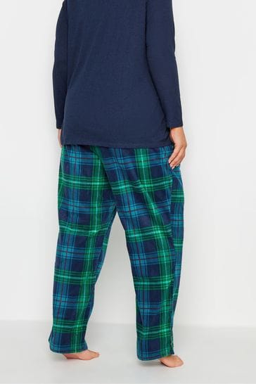 Buy Yours Curve Blue Fleece Pyjama Bottoms from Next USA