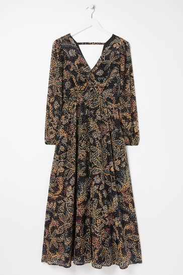 Buy FatFace Black Victoria Floral Devore Midi Dress from Next Ireland