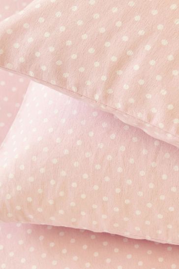 Pink polka dot pillowcase sale
