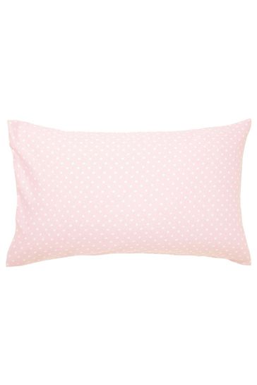 Pink polka top dot pillowcase