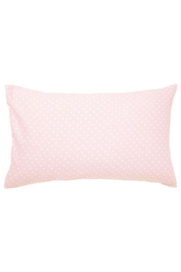 Helena Springfield Pink Brushed Cotton Polka Dot Duvet and Pillowcase Cove Set