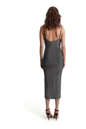 Lipsy metallic top bardot dress