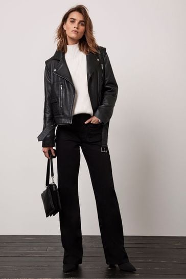 Mint velvet grey leather jacket 2025