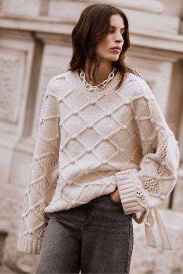 Next cream discount bobble jumper