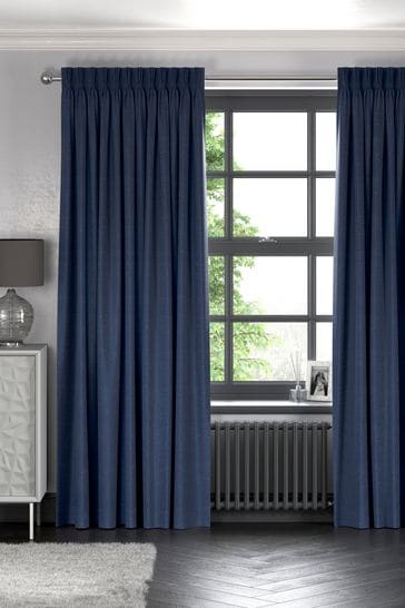 Navy Blue Soft Velour Made To Measure Curtains