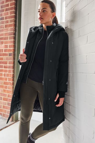 Buy Black Elements Waterproof Belted Padded Coat from Next Germany