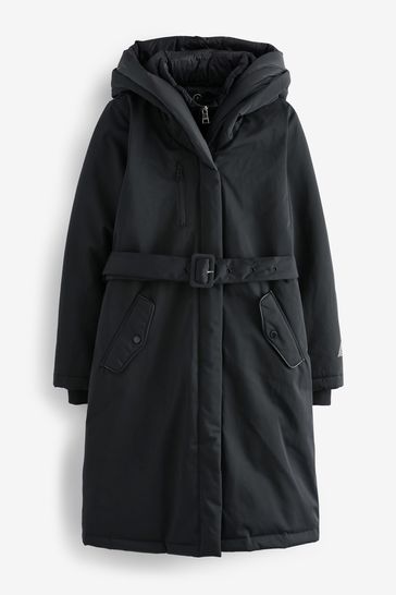 Buy Black Elements Waterproof Belted Padded Coat from Next Germany