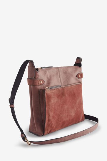 Pink leather top messenger bag