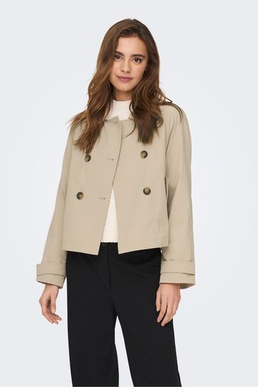 ONLY Cream Short Trench Coat