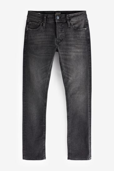 Black slim top fit tapered jeans