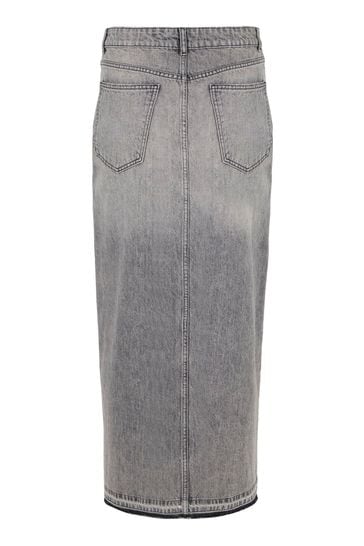 Mint Velvet Grey Denim Maxi Skirt