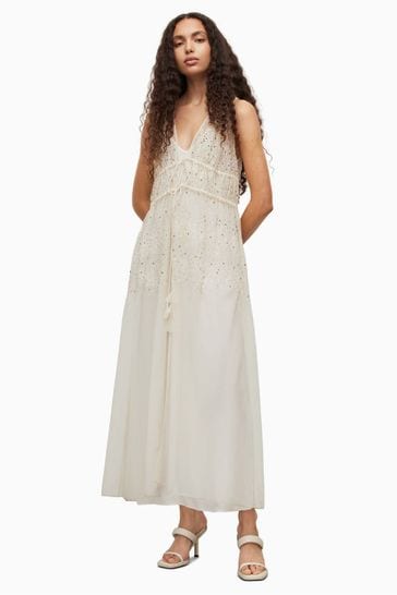 AllSaints White Embroidered Robyn Dress