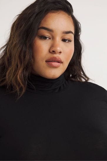 Buy Simply Be Black Roll Neck Bodysuit from Next Luxembourg