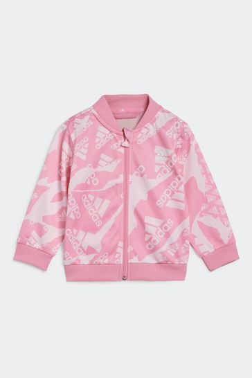 Kids adidas tracksuit pink online