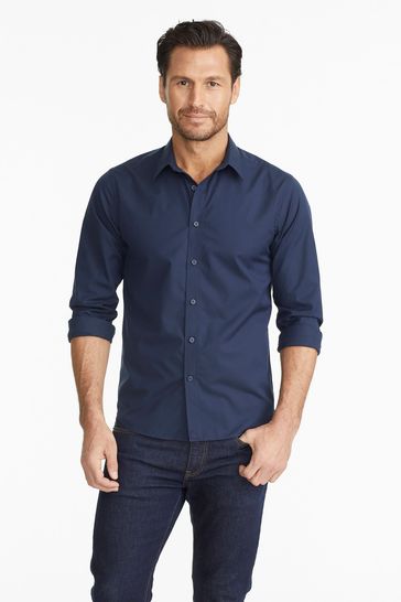 UNTUCKit Navy Blue Wrinkle-Free Relaxed Fit Castello Shirt