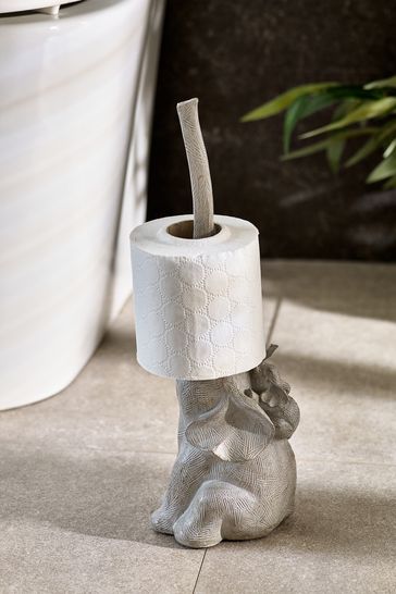 Grey Elephant Toilet Roll Holder