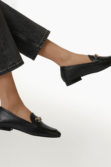 Dune London Black Grange Snaffle Trim Loafers