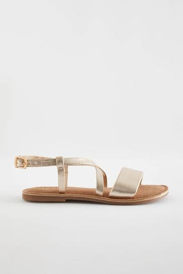 New look sales gold sandals flat