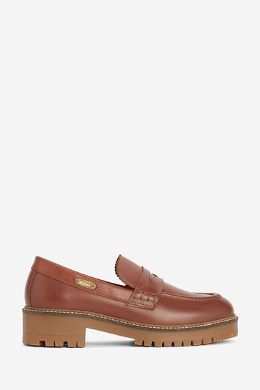 Barbour® Tan Brown Norma Leather Penny Loafers