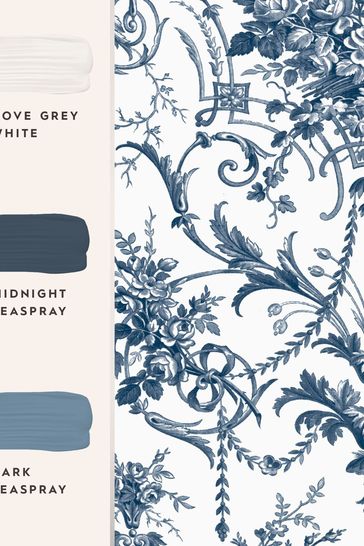 Laura Ashley Midnight Blue Tuileries Wallpaper