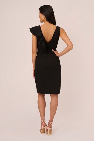 Stretch ruffle clearance crepe sheath dress