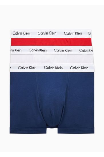 Calvin Klein Red/Blue/White Trunks 3 Pack