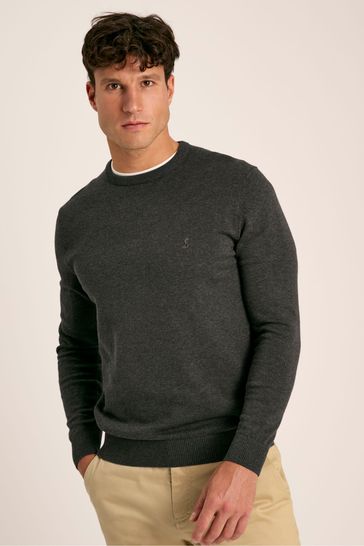 Joules Jarvis Grey Crew Neck Knitted Jumper
