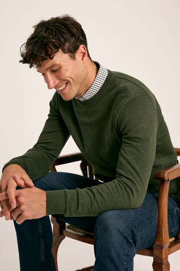 Joules Jarvis Green Crew Neck Knitted Jumper