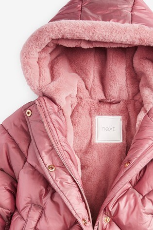next pink padded jacket