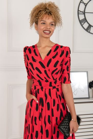 Red jersey deals maxi dress
