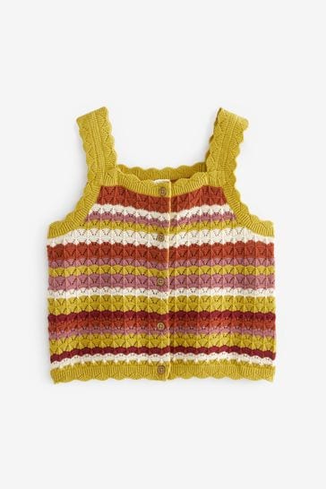 Multi Crochet Stripe Vest (3-16yrs)