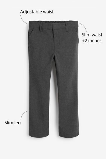 Grey Plus Waist School Formal Stretch Skinny Trousers 3 17yrs