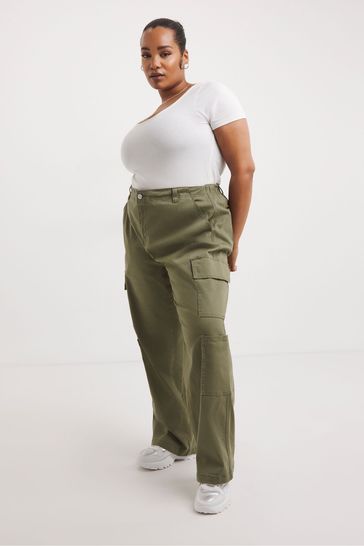 Buy Simply Be Green Double Pocket Cargo Trousers from Next Luxembourg