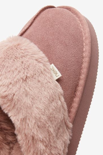Faux fur lined mule clearance