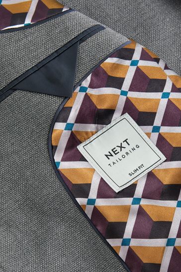 Grey Slim Fit Textured Smart Blazer